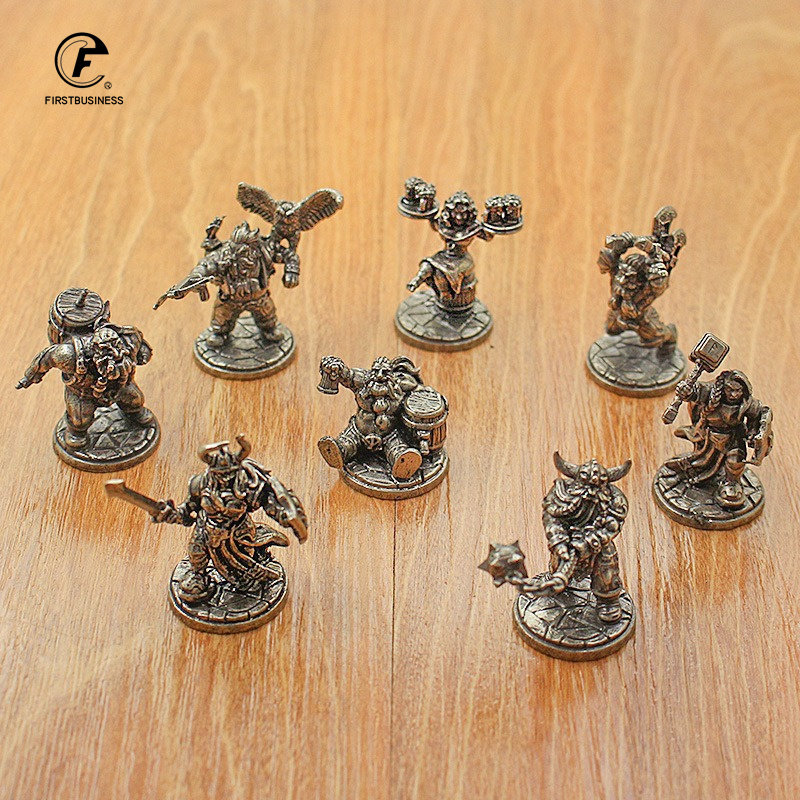 Board Game Vintage - 빈티지 화이트 황동 미니어처 난쟁이 전사