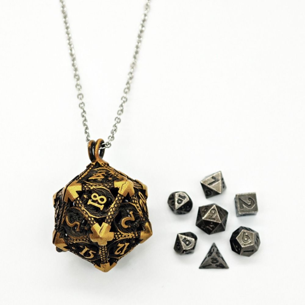 Board Game Io - TRPG 절묘한 할로우 메탈 주사위 목걸이,
