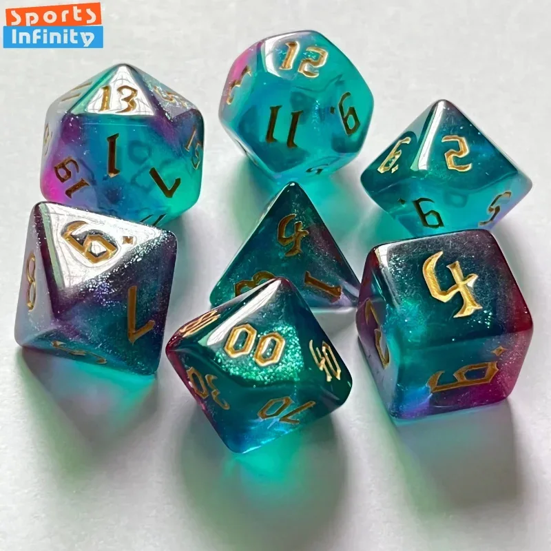 더블 컬러 다각형 주사위 골드 폰트 번호 주사위 키트, - Board Game Font 리뷰 및 가격