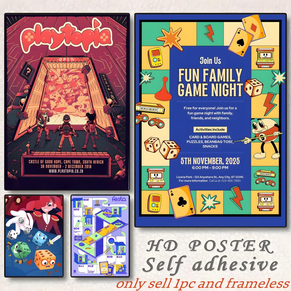 베를린 브레트슈필 콘 보드 게임 포스터 포스터 페인팅  - Board Game Film 리뷰 및 가격