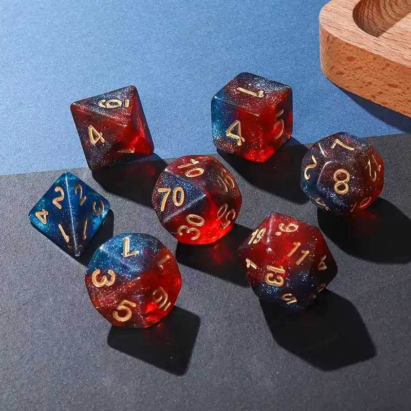 새로운 이중 색상 다면체 골드 폰트 디지털 주사위 7개 - Board Game Font 리뷰 및 가격