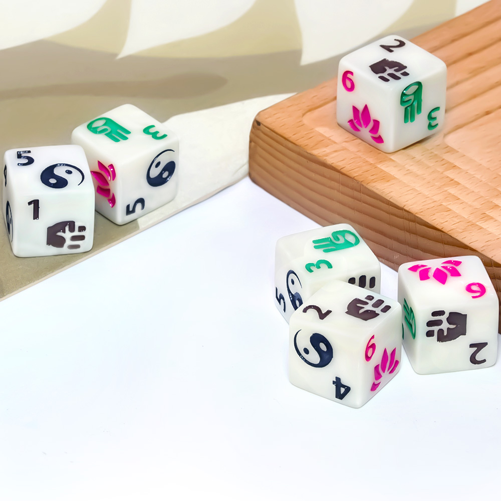 6개의 선비(禪) 테마 다면체 주사위 세트 - 던전 앤 - Board Game Zen 리뷰 및 가격