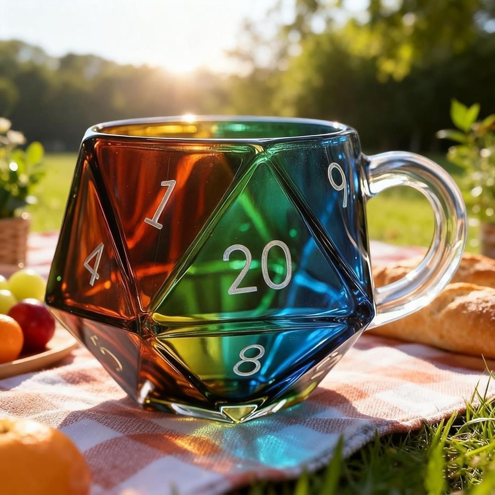 투명 유리 레인보우 D20 다이스 머그컵 (손잡이 포함 - Board Game Pandemic 리뷰 및 가격