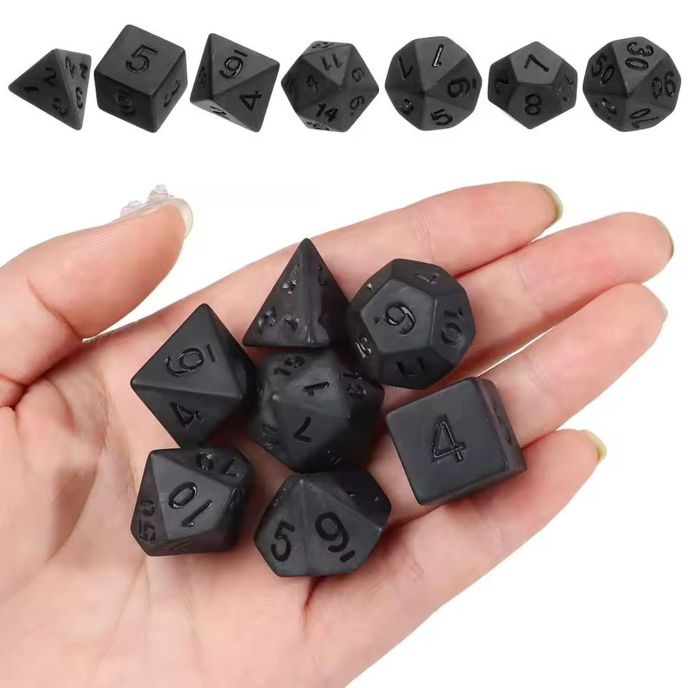 7개/세트 새로운 검정색 다면체 디지털 주사위 세트,  - Board Game Font 리뷰 및 가격
