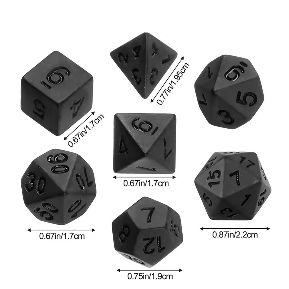7개/세트 새로운 검정색 다면체 디지털 주사위 세트,  - Board Game Font 리뷰 및 가격